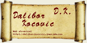 Dalibor Kočović vizit kartica